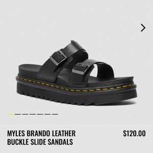 Doc Martens MYLES BRANDO LEATHER BUCKLE SLIDE SANDALS